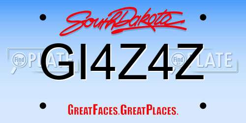GI4Z4Z South Dakota License Plate