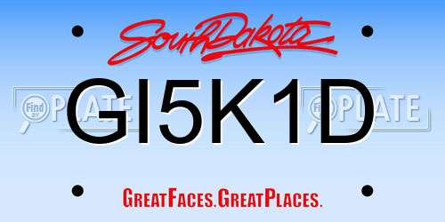 GI5K1D South Dakota License Plate