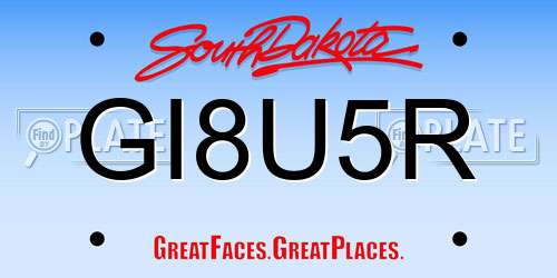 GI8U5R South Dakota License Plate