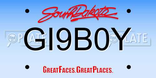 GI9B0Y South Dakota License Plate