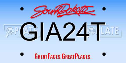 GIA24T South Dakota License Plate