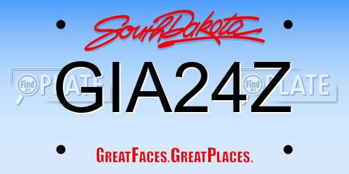 GIA24Z South Dakota License Plate
