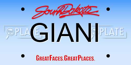 GIANI South Dakota License Plate