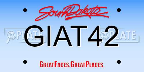 GIAT42 South Dakota License Plate