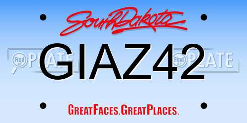 GIAZ42 South Dakota License Plate
