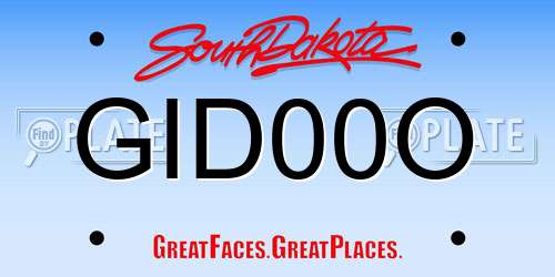 GID00O South Dakota License Plate