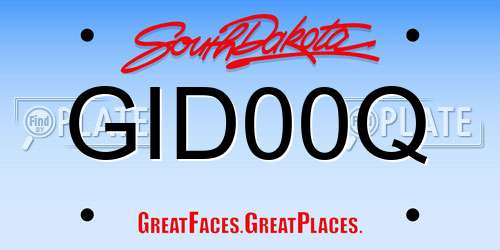 GID00Q South Dakota License Plate