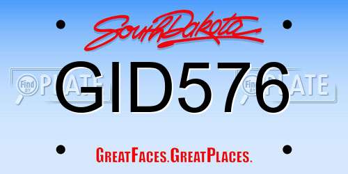 GID576 South Dakota License Plate