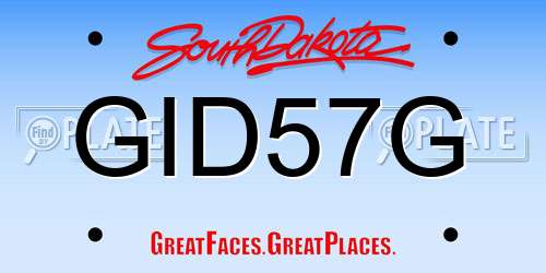 GID57G South Dakota License Plate