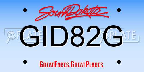 GID82G South Dakota License Plate