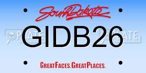 GIDB26 South Dakota License Plate