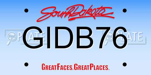 GIDB76 South Dakota License Plate