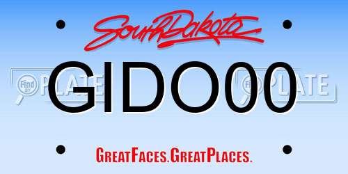 GIDO00 South Dakota License Plate