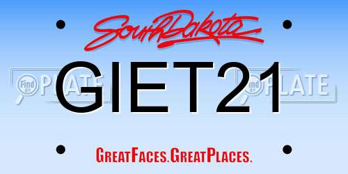 GIET21 South Dakota License Plate