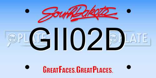 GII02D South Dakota License Plate