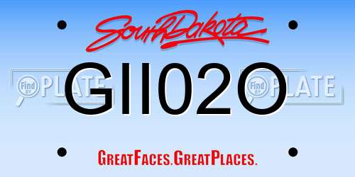 GII02O South Dakota License Plate