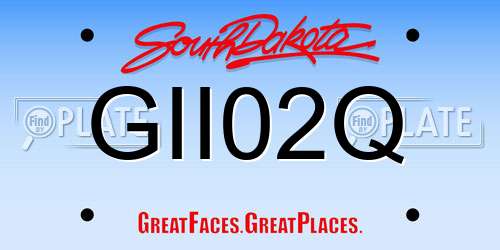 GII02Q South Dakota License Plate