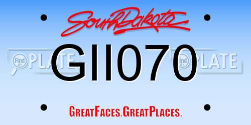 GII070 South Dakota License Plate