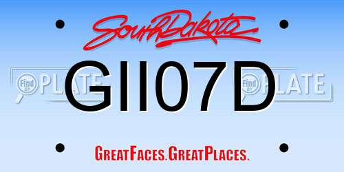 GII07D South Dakota License Plate