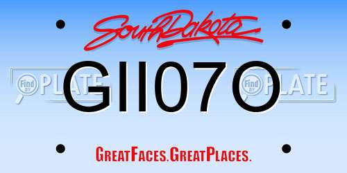 GII07O South Dakota License Plate