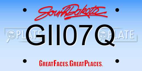 GII07Q South Dakota License Plate