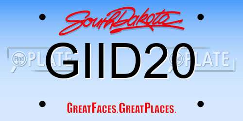 GIID20 South Dakota License Plate
