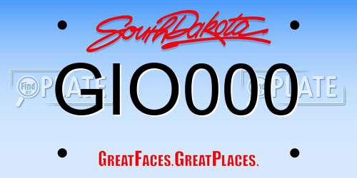 GIO000 South Dakota License Plate