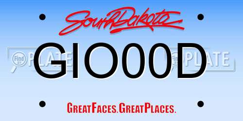 GIO00D South Dakota License Plate