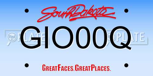 GIO00Q South Dakota License Plate