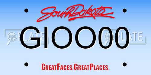 GIOO00 South Dakota License Plate