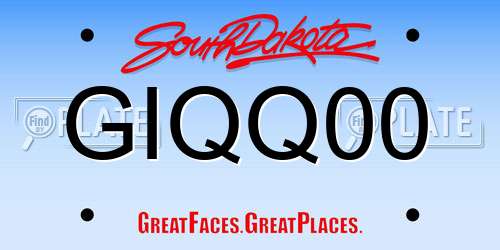 GIQQ00 South Dakota License Plate