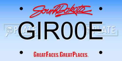 GIR00E South Dakota License Plate