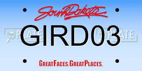 GIRD03 South Dakota License Plate