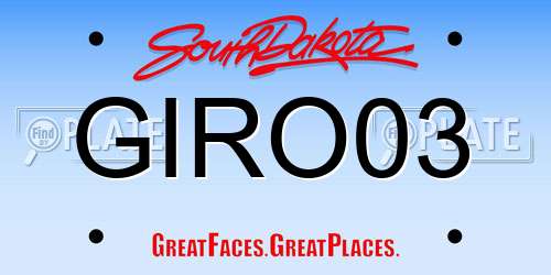 GIRO03 South Dakota License Plate