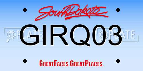 GIRQ03 South Dakota License Plate