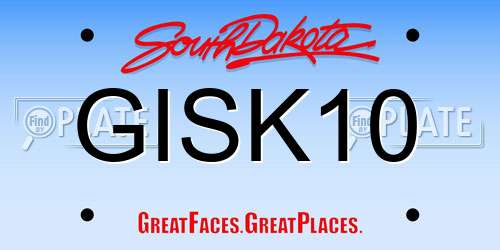 GISK10 South Dakota License Plate