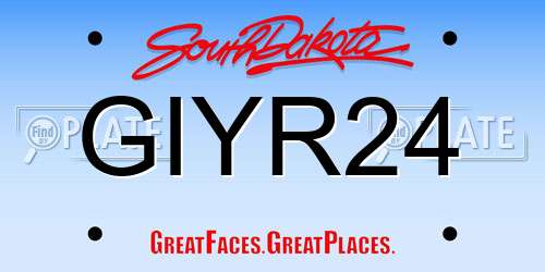 GIYR24 South Dakota License Plate