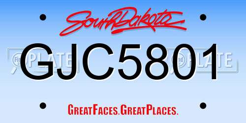 GJC5801 South Dakota License Plate