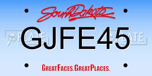 GJFE45 South Dakota License Plate