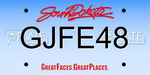 GJFE48 South Dakota License Plate