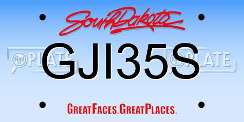 GJI35S South Dakota License Plate