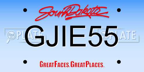 GJIE55 South Dakota License Plate