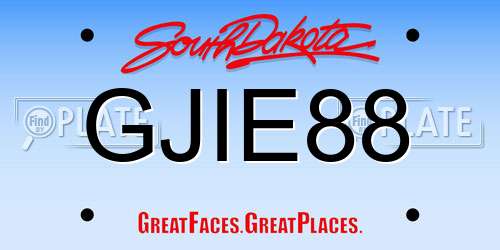 GJIE88 South Dakota License Plate