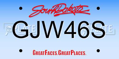 GJW46S South Dakota License Plate