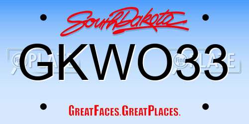 GKWO33 South Dakota License Plate