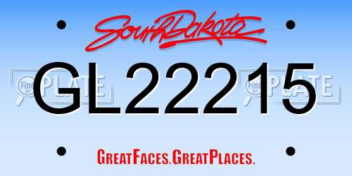 GL22215 South Dakota License Plate