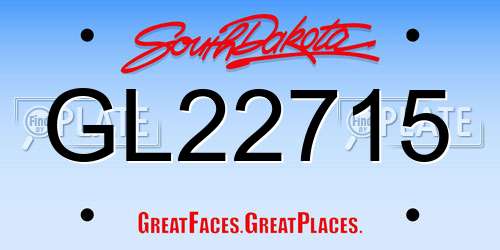 GL22715 South Dakota License Plate