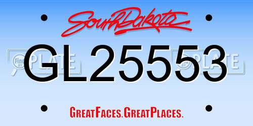 GL25553 South Dakota License Plate