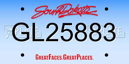 GL25883 South Dakota License Plate