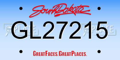 GL27215 South Dakota License Plate
